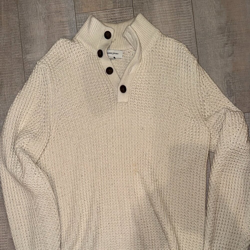 Banana Republic Mens Sweater Button Up - Picture 2 of 3